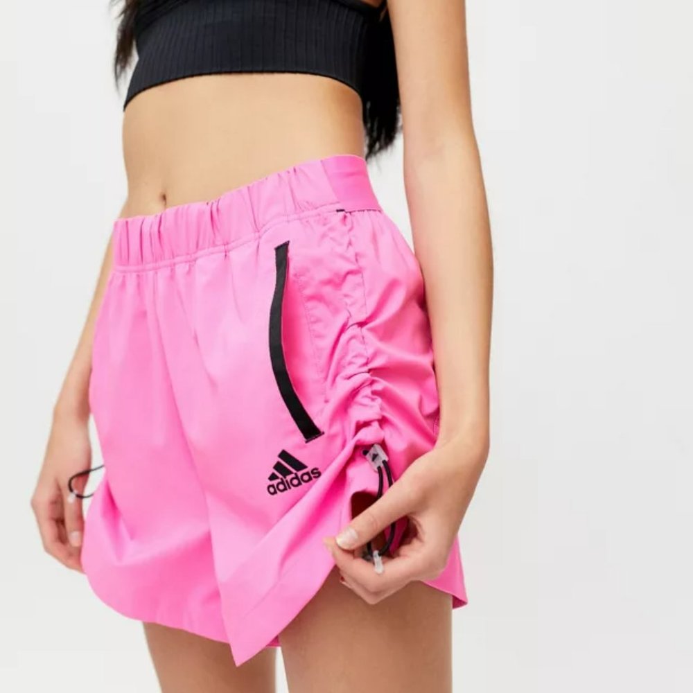 Adidas Hot Pink Adjustable Bungee Cord Primeblue Shorts